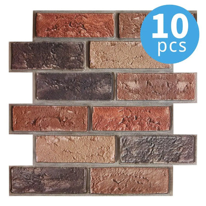 10/20pcs 3D Faux Brick Peel and Stick Wall Panels, Waterproof PVC Wall Stickers, Easy to Install, Home Wall Decor