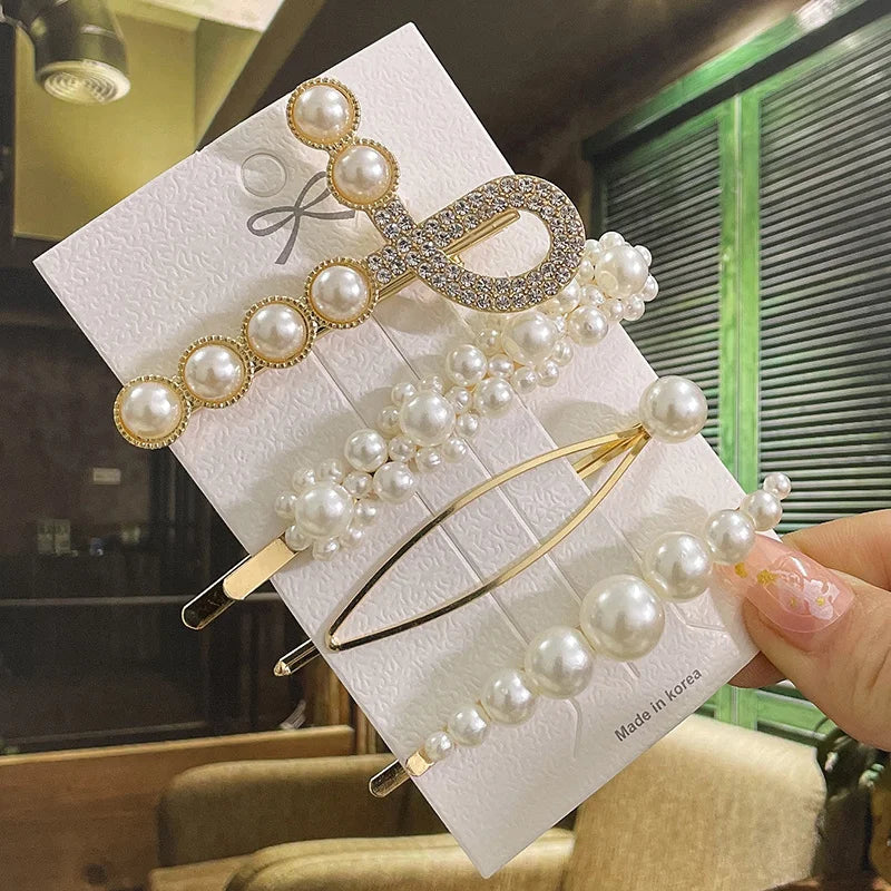 Simulated Pearl Hair Clips For Women Korean Women Hairpins Girl Geometric Hair Barrettes Fashion Hairgrip Hair Accessories