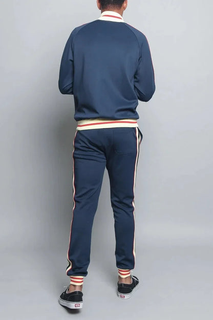 Supzoom New Arrival Top Fashion Leisure Uniform Autumn And Winter Couples Casual Striped Sports Running Sportswear Men Set