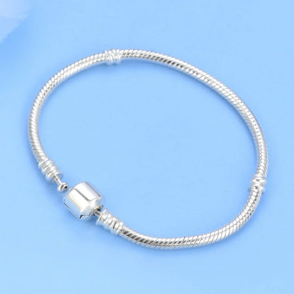 High quality bracelet 925 sterling silver classic bucket buckle bracelet fit original charm beads DIY women's jewelry Gifts.