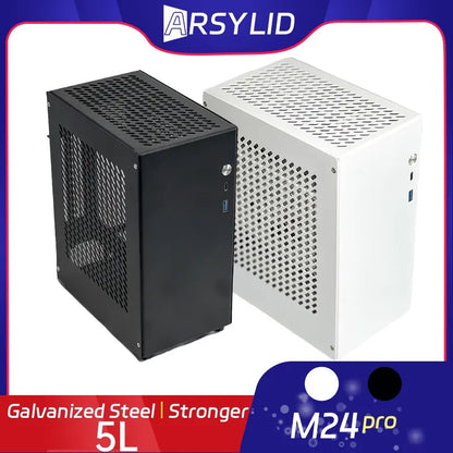 ARSYLID M24 pro ITX A4 Computer Case 5L 190mm Graphics Card Tpye-C Flex PSU 47mm Radiator Mini PC Chassis.