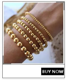 MHS.SUN Trend Stretch Stainless Steel Bracelets Gold Sliver Color 2MM 5MM 8MM Stacked Ball Beaded Bracelet For Women Men Jewelry.