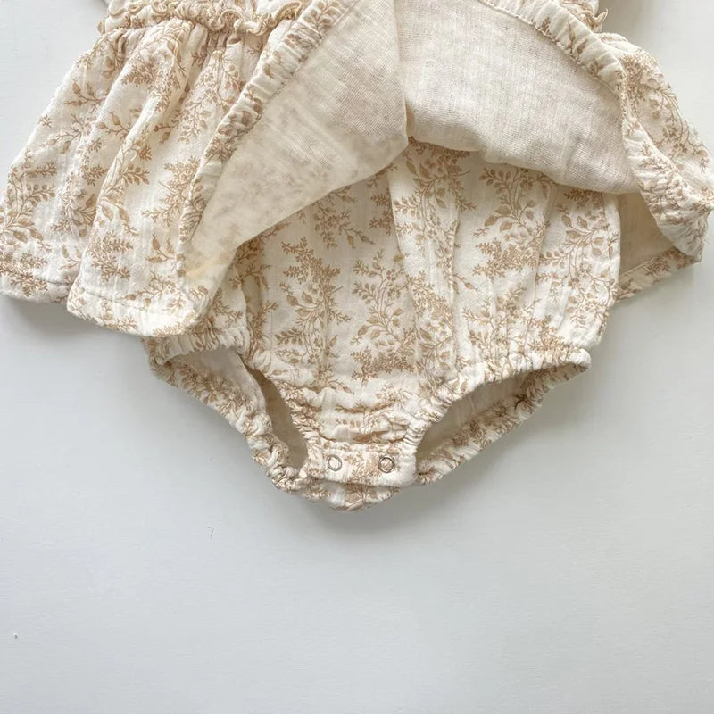 2024 neue Sommer Kleinkind Baby Body suits ärmellose Baumwolle Druck Neugeborenen Baby Overall 0-24m Kinder kleidung.