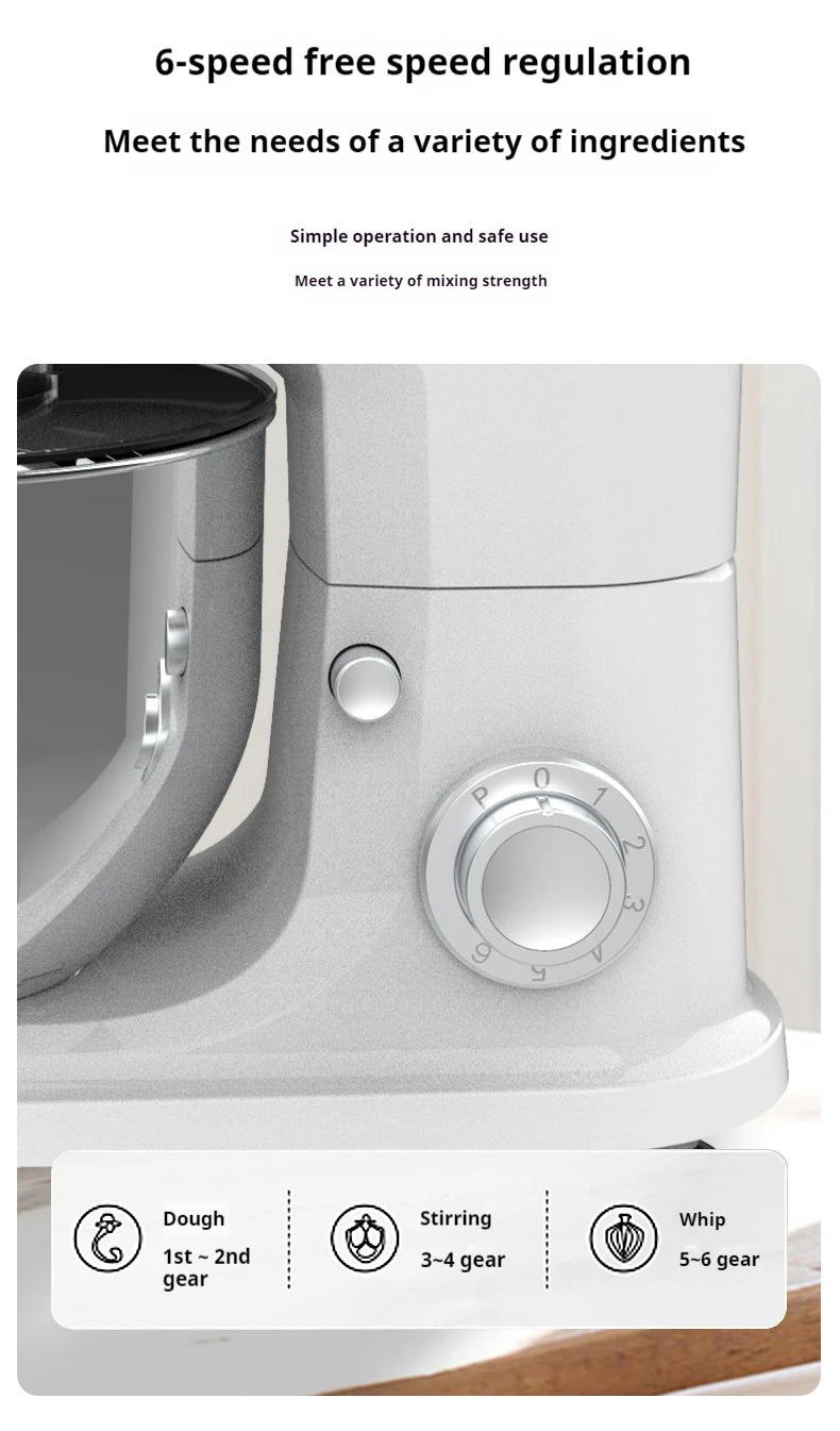 10L Chef machine and noodle machine, stainless steel bowl, high-power egg beater, noodle mixer, egg beater.