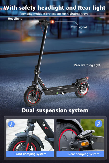 iScooter i10 Foldable Adult Electric Scooter E-Scooter 40 KM/H Electric Kick Scooter 650W Skateboards 36V 15Ah Kickboard.