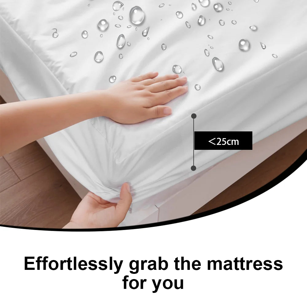 Fitted Sheet with Elastic Bands Non Slip Mattress Covers Waterproof for Single Double King Queen Bed,90/100/140/160/180/200cm.