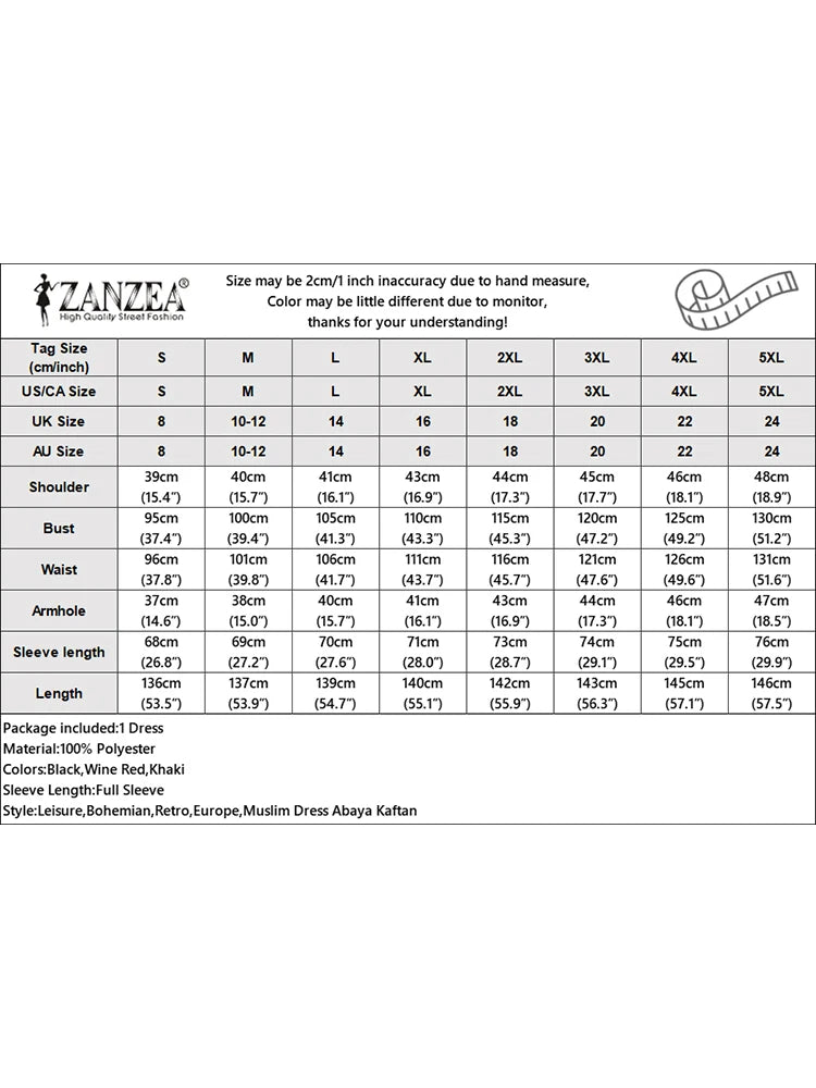 2025 ZANZEA Fashion Women Autumn Long Sleeve Maxi Sundress Muslim Abaya Dresses Duabi Robe Femme IsIamic Clothing Hijab Vestidos.