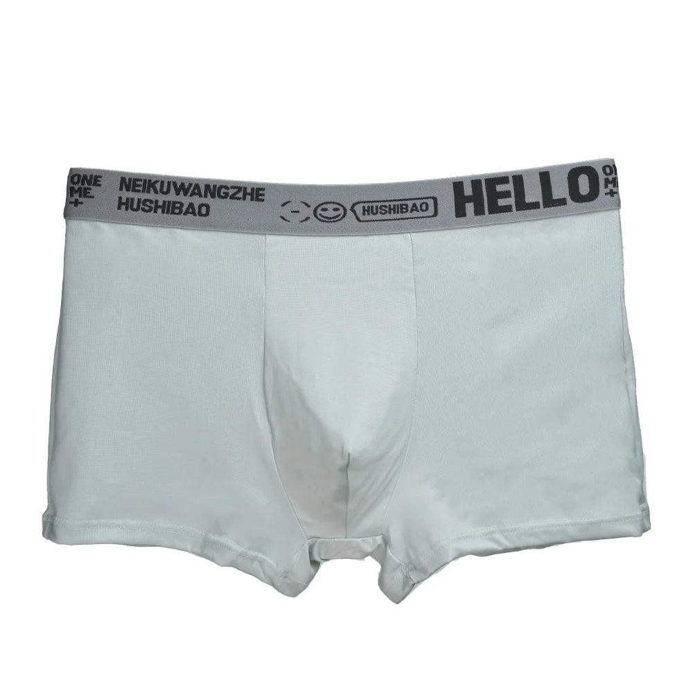 4Pcs männer Boxer Unterwäsche Mann Mid-taille Unterhose Einfarbig Antibakterielle Höschen Plus Größe Shorts Homme U konvexen Dessous