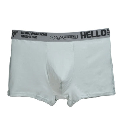 4Pcs männer Boxer Unterwäsche Mann Mid-taille Unterhose Einfarbig Antibakterielle Höschen Plus Größe Shorts Homme U konvexen Dessous