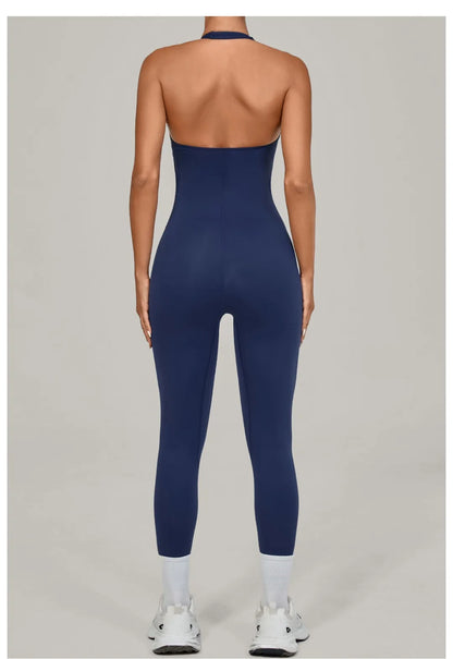 Yoga Jumpsuit Sports Fitness Peach Hip Halter Neck Backless Pants Bodysuit Outdoor Dance Jumpsuit Tight Yoga Wear for Women