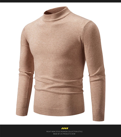 New Autumn Winter Designer Fashion Half Turtleneck Knitted Sweater High Quality Mens Casual Solid Color Warm Women Sweaters.