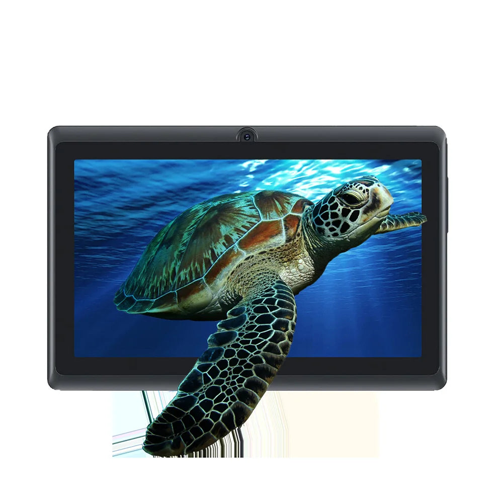 Children's 7-inch Touchscreen Tablet with Cartoon Character Design Supports Wi-Fi and Bluetooth Expandable Memory up to 128GB.