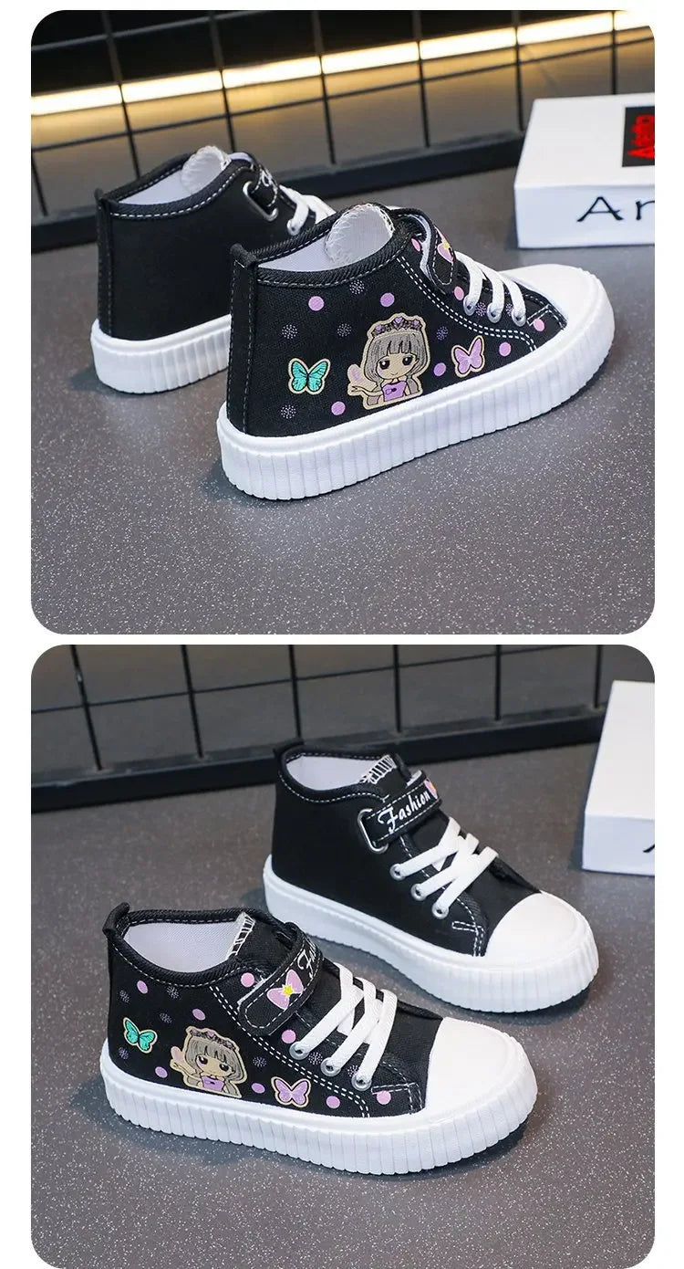 Multi Colored Kids Casual Shoes Cartoon Mid Top Anti Slip Spring Autumn Outdoor Kids Canvas Shoe Sizes 26-37 Sandalias De Mujer.