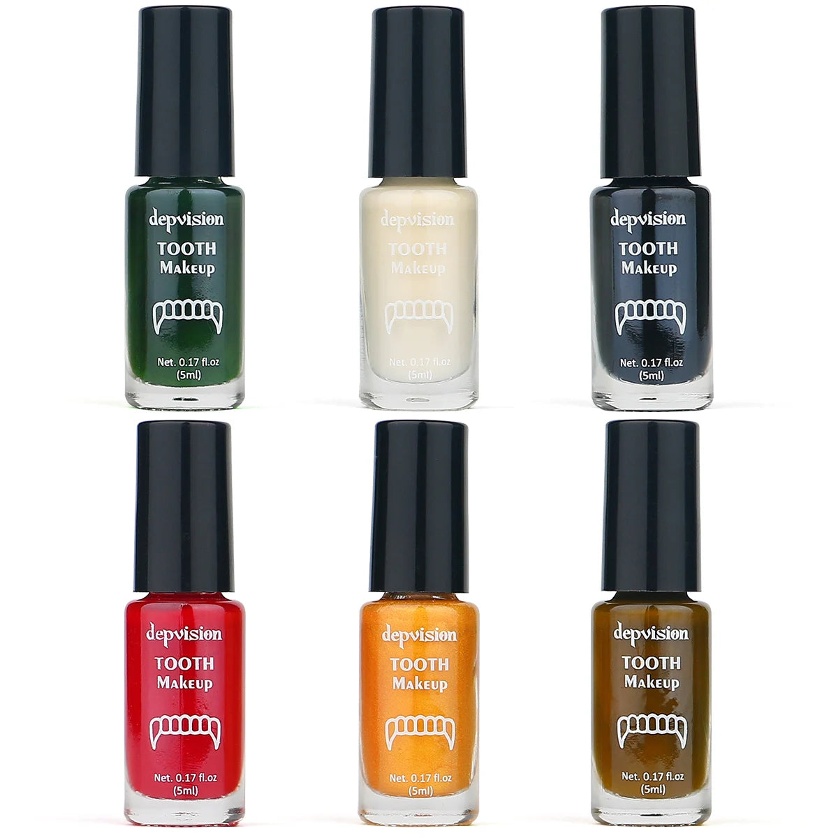 Depvision Tooth Paint Makeup Colorful Non Toxic for Halloween Party Cosplay Cosmetics Pigment.