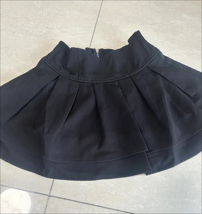 Japanese Lolita Skirts Ruffled Pleated Plaid Skirt Women 2025 Spring New Elastic High Waist Slimming Gentle Mini Skirt Culottes.