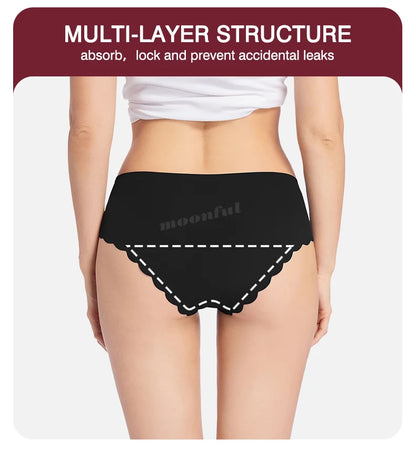 Seamless Period Underwear Menstrual Cycle Absorbent Underwear for Women Heavy Flow Leak Proof Menstrual Panties for Menstruation.