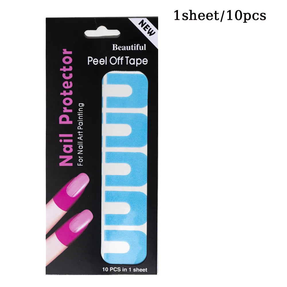10/20/50 Pcs U-shape Spill-proof Anti-overflow Nail Polish Paint Varnish Peel Off Tape Finger Cover Nail Protector Stickers