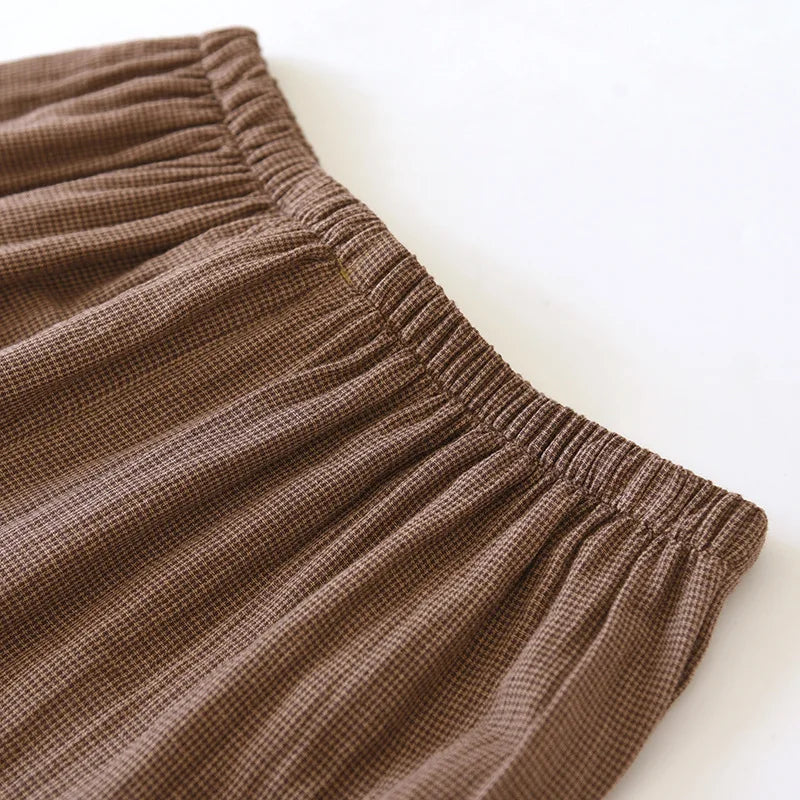 2025 New Spring Couple's Pajama Set 100% Cotton Long Sleeve Long Pants Two Piece Set for Men and Women's Home Furnishings