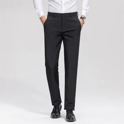 Men's Formal Down Pants 90% White Duck Down Winter Business Trousers Thickened Warm Straight Stretchable Office Pants Man PT-594