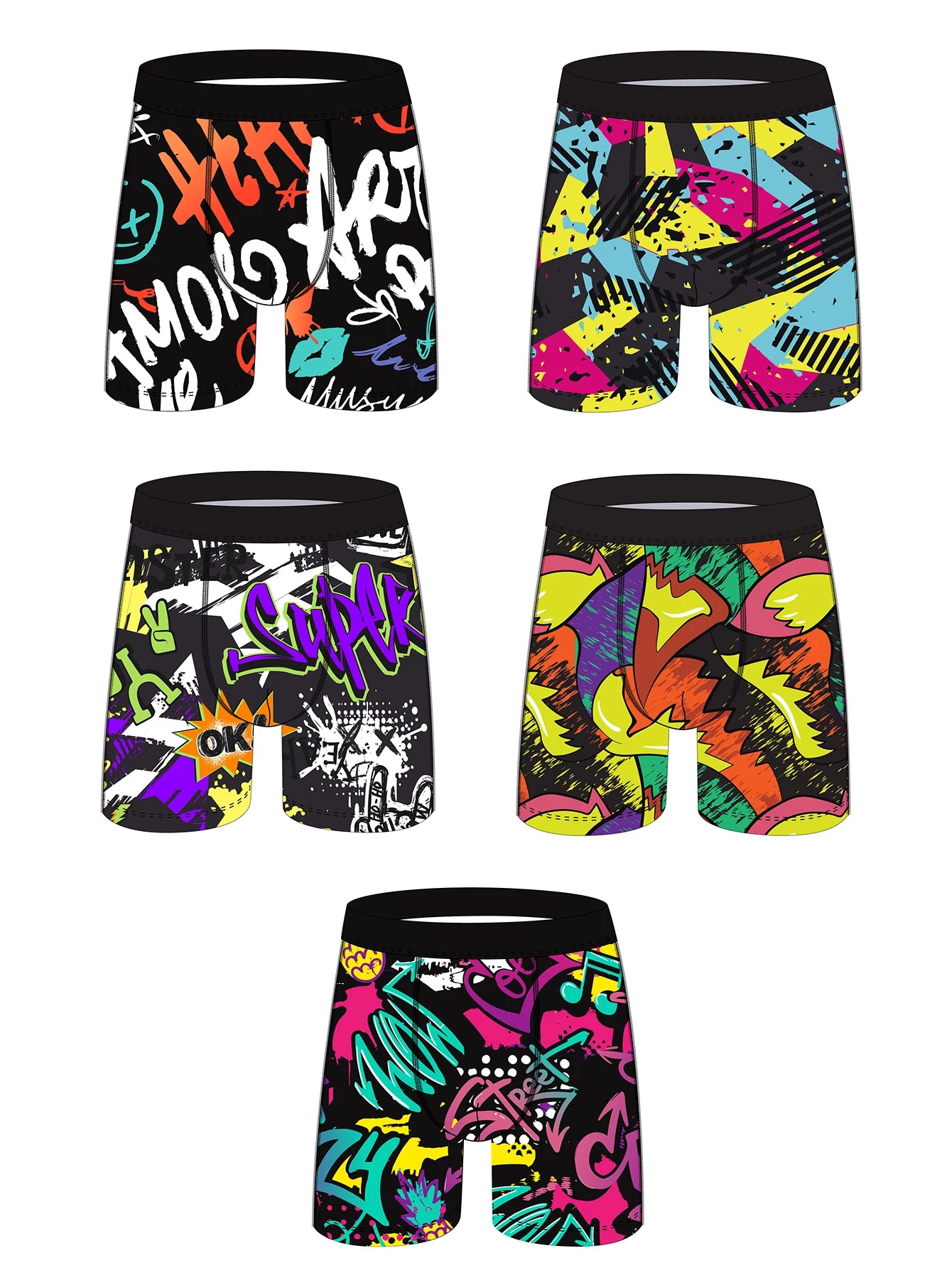 10 Stück Herren-Unterwäsche, weich, bequem, locker, hautfreundlich, lange Boxershorts für Herren, trendige, farbenfrohe, modische Herrenhosen