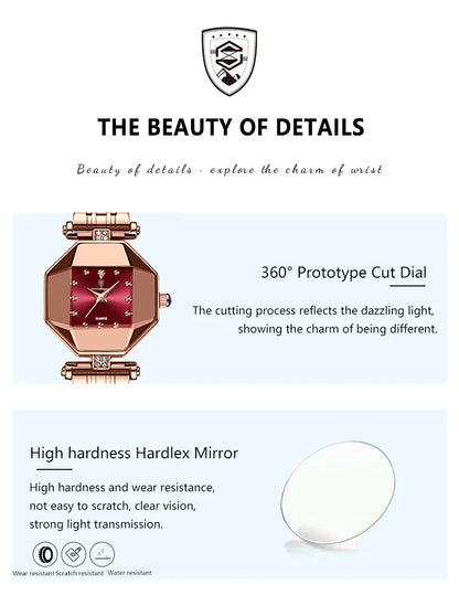 POEDAGAR Luxury Brand Women Watch Stainless Stain Waterproof Quartz Watches For Woman Fashion Simple Rose Gold Ladies Watch Gift.
