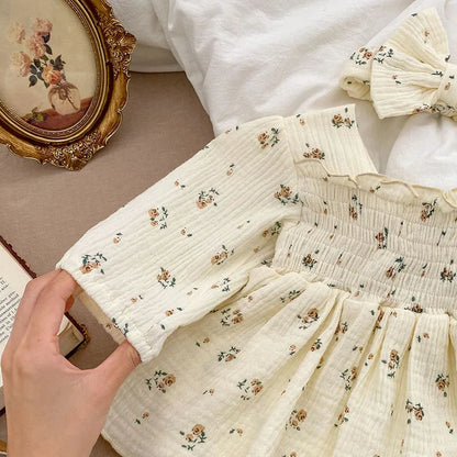 MILANCEL Baby-Bodys, Blumenmuster, Mädchen, einteilig, Säuglingskleidung, Leinen, atmungsaktive Kleidung.