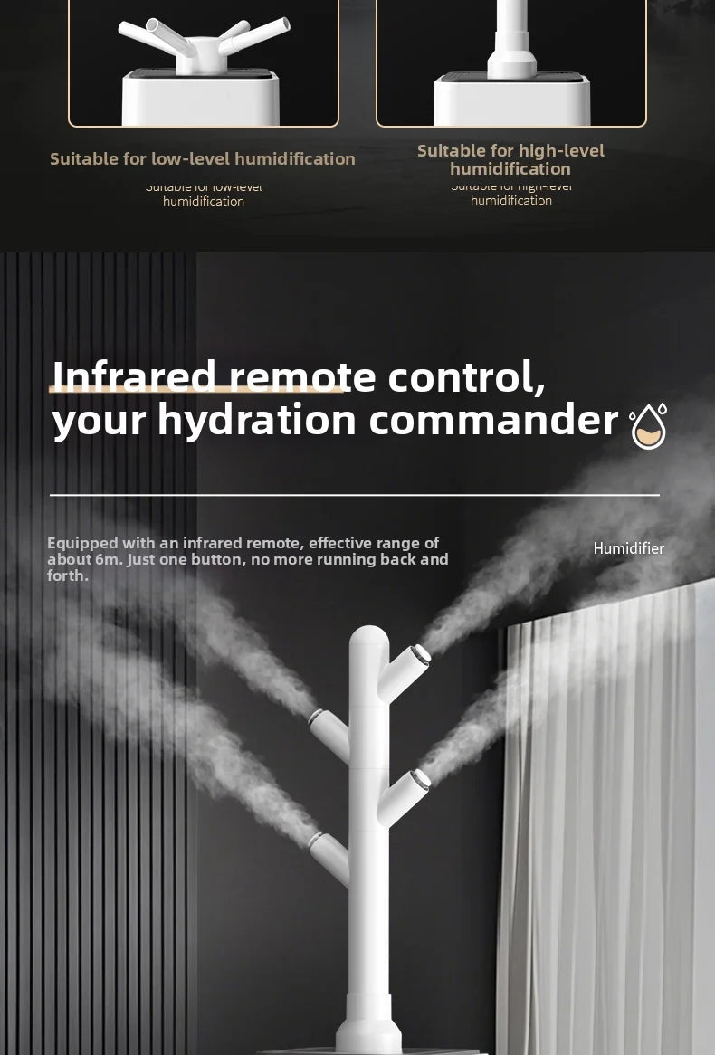 15L Square Humidifier for Large Rooms, Ultra Quiet Cool Mist Humidifier Auto Shut-Off,BPA-Free Water Tank–Ideal for Home Office.