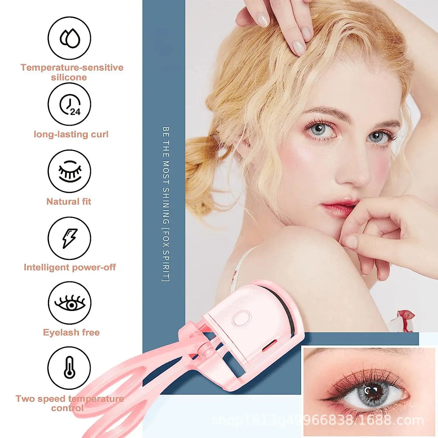 Electric Eyelash Curler USB Rechargeable Quick Heat Portable Fast Forming Long Enduring Curl for Eyes.