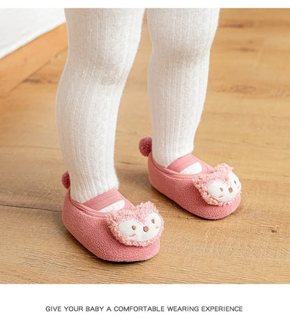 Lovely Infant Slippers Toddler Kids Boy Girl Knit Crib Shoes Warm Cute Cartoon Anti-slip Prewalker Newborn Slippers Baby Shoes