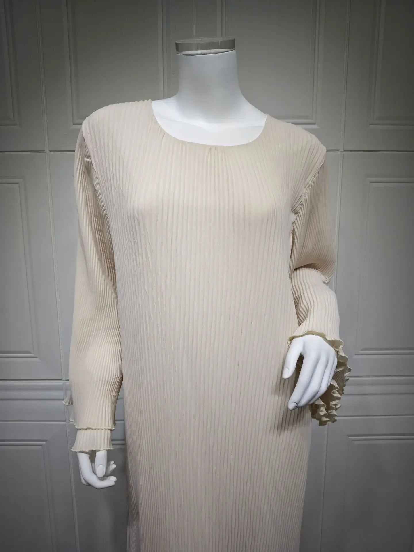 Eid Muslim Dress for Women Pleated Flare Sleeve Jalabiya Kaftan Islam Vestidos Arab Long Robe Ramadan Morocco Dubai Abayas 2024