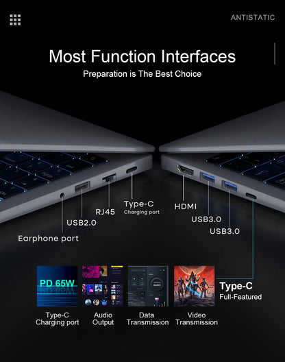 Laptop 16-inch 13th Gen Intel i7-13620H 32GB DDR4+1TB SSD 2.5K IPS 120Hz Face Unlock Notebook WiFi6 Gaming Computer