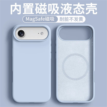 Magnetic Case For iPhone 17 Pro Max 17 Ari MagSafe Luxury Liquid Silicone Comfortable Feel Built in Flocking Protect Cover