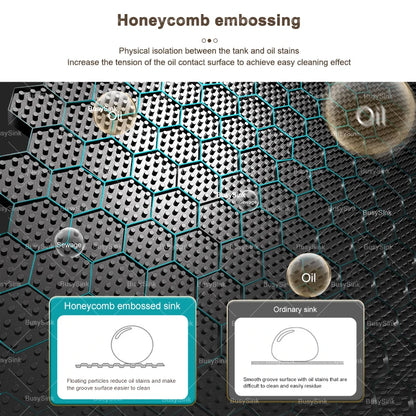 Extra Large Single Bowl Stainless Steel Waterfall Kitchen Sink Digital Display Multifunctional Household Vegetable Washing Sink