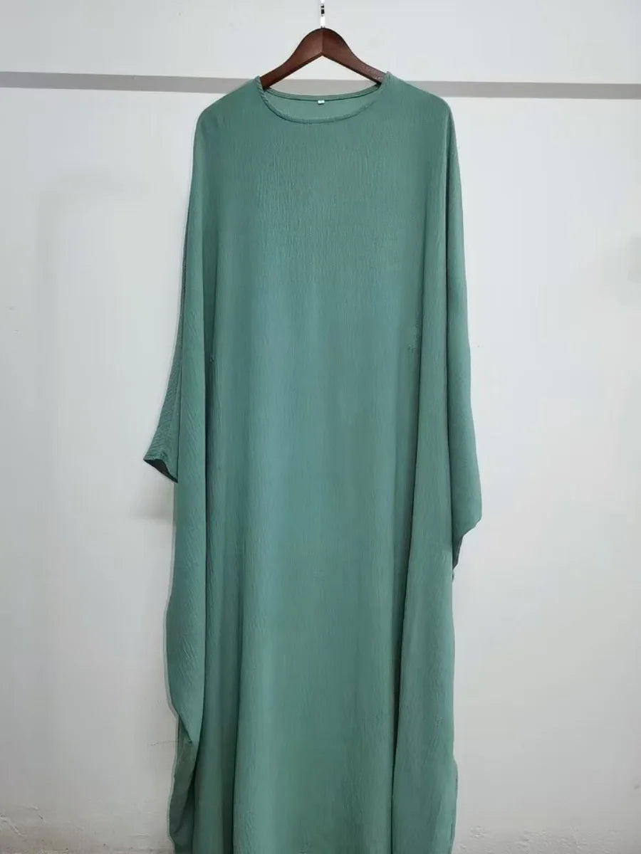 Muslim Women Arabic Dubai Abaya Plus size adjustable Waist Long Dress Modest Kaftan Robe Imitation Linen Femme Islam Clothing.