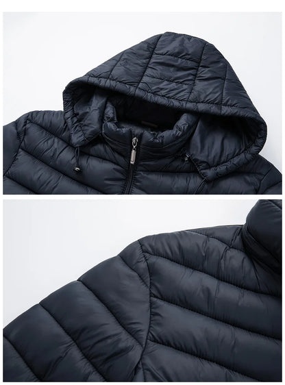 New Autumn Men's Thin Cotton Jacket Ribs Middle-aged and Elderly Hooded Cotton.