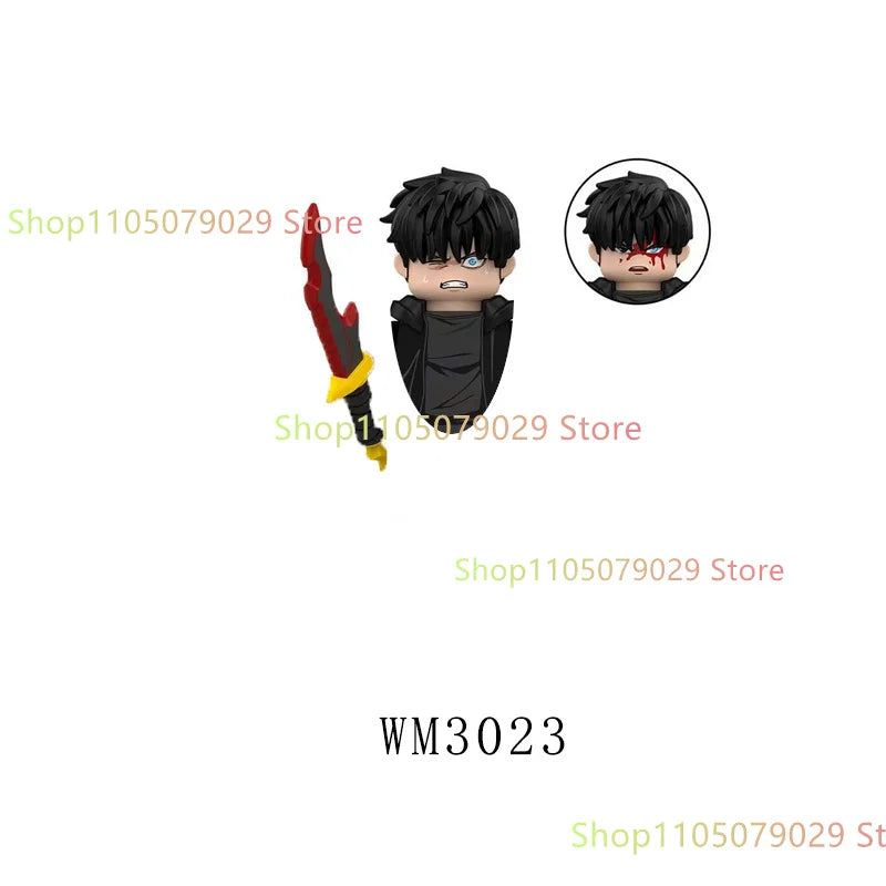 WM6220 WM6221 Anime Cartoon TV Toy Sung Jin Woo Solo Leveling Man S Hunter Level Up Building Blocks for Kids Collect Toys Gift.