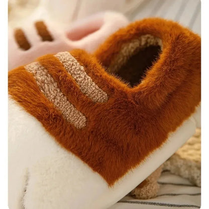 Winter Warm Slipper Women Home Fuzzy Cat Paw Claw Fur Plush Indoor Lazy Female Thermal Furry House Shoe Funny Flat flip flop.