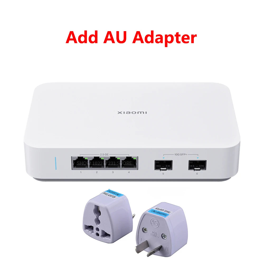 2025 NEW Xiaomi 10G Ethernet Switch 4×2.5G+2×10GMbps Mini Network Switches VLAN Ethernet Splitter Lan Router 6 Ports Hub Switch