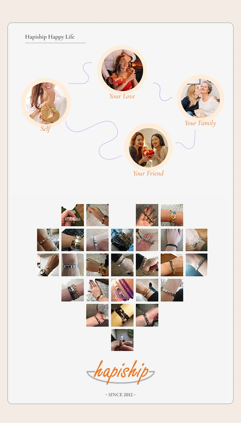 Hapiship New Women's Jewelry 9mm Width Itanlian Elastic Charm Bracelet Fashion Stainless Steel Bangle ST-.