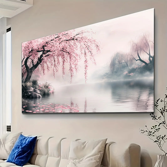 1pc Cherry blossom tree pattern tapestry, polyester fabric, machine washable, suitable for bedroom and living room decoration.