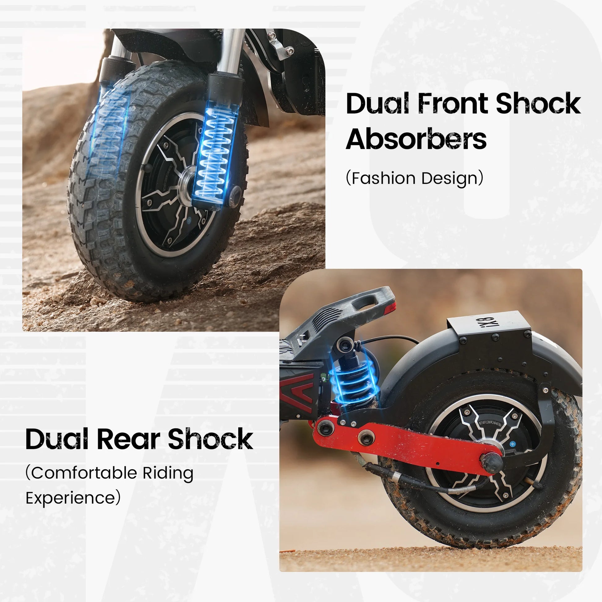 iScooter IX8 Foldable Electric Kick Scooter for Adults, 60km/h Speed, 2400W Power, 48V Voltage 20Ah Battery.