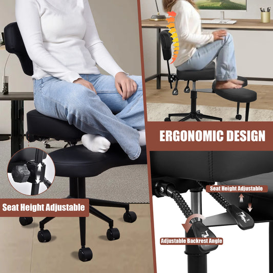 Meditationsstuhl, Relaxsessel mit Rollen, höhenverstellbarer Sitz mit Lordosenstütze |   für Erwachsene Zappeln und Yoga