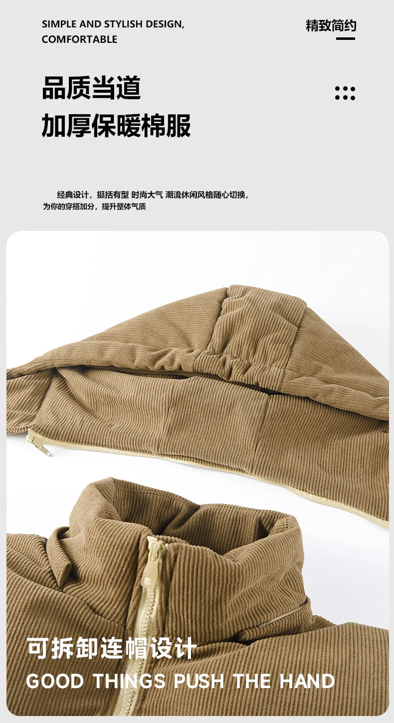 Winter Loose-fit Thickened Warm Cotton Parka Men Trendy Student Puffer Jacket Oversize Parka Korean Men's Puffer Jacket Parkas.