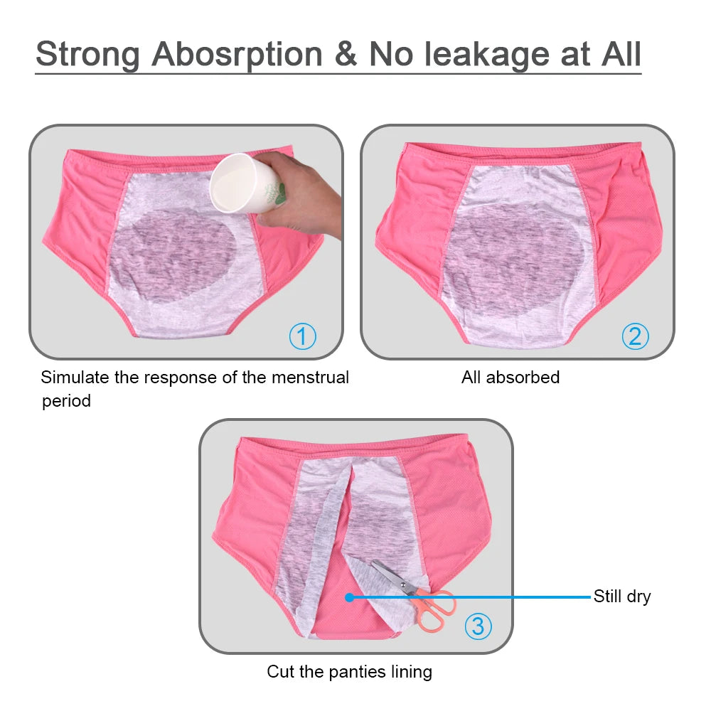 10pcs Leak Proof Menstrual Panties High Waist Women Period Underpants Plus Size 8XL Physiological Waterproof Briefs Wholesale.