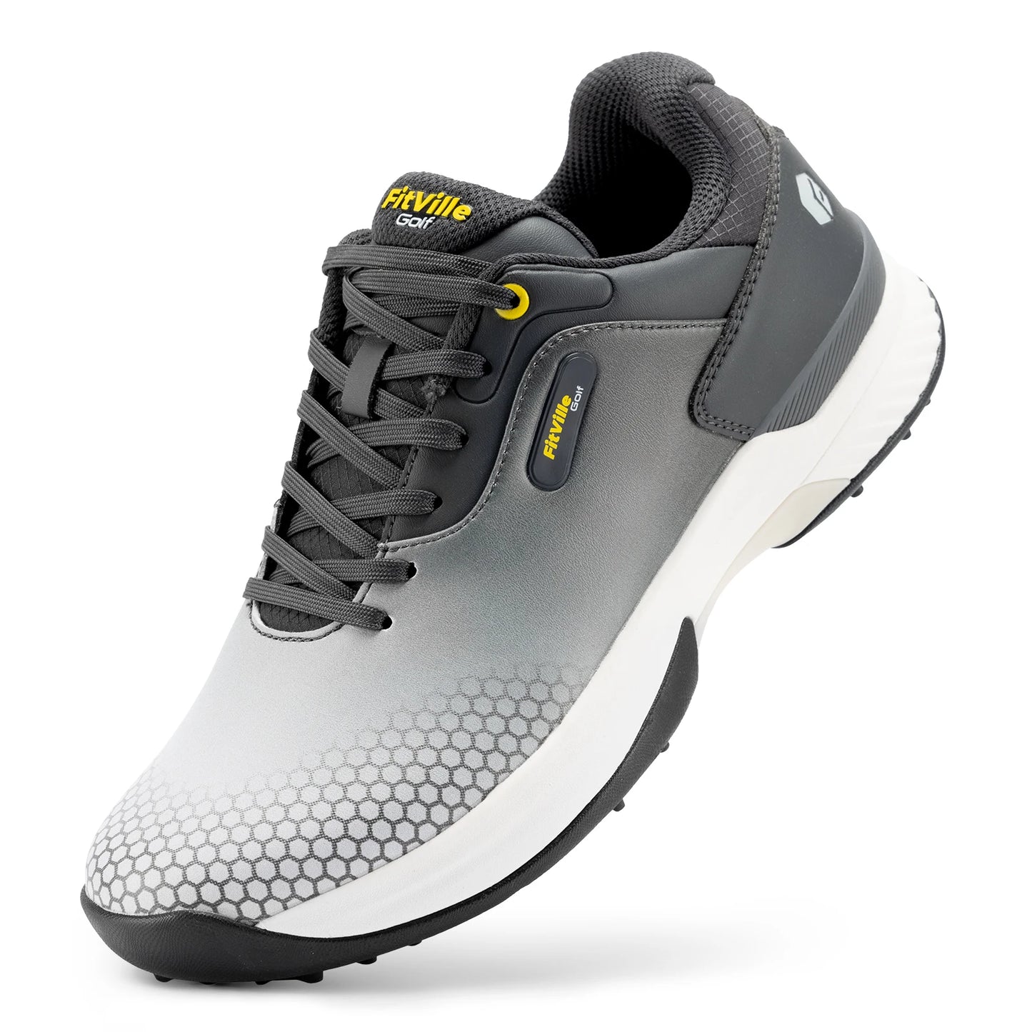 FitVille wide men's golf shoes non-slip wear-resistant comfortable pickleball sports shoes suitable for swollen feet relieve toe