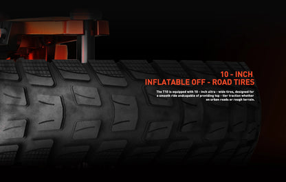 JOYOR T10 Folding Electric Scooter, Dual 1000W Motor, 10 inch Off-road Adults E-scooter with 60V 18Ah Battery.