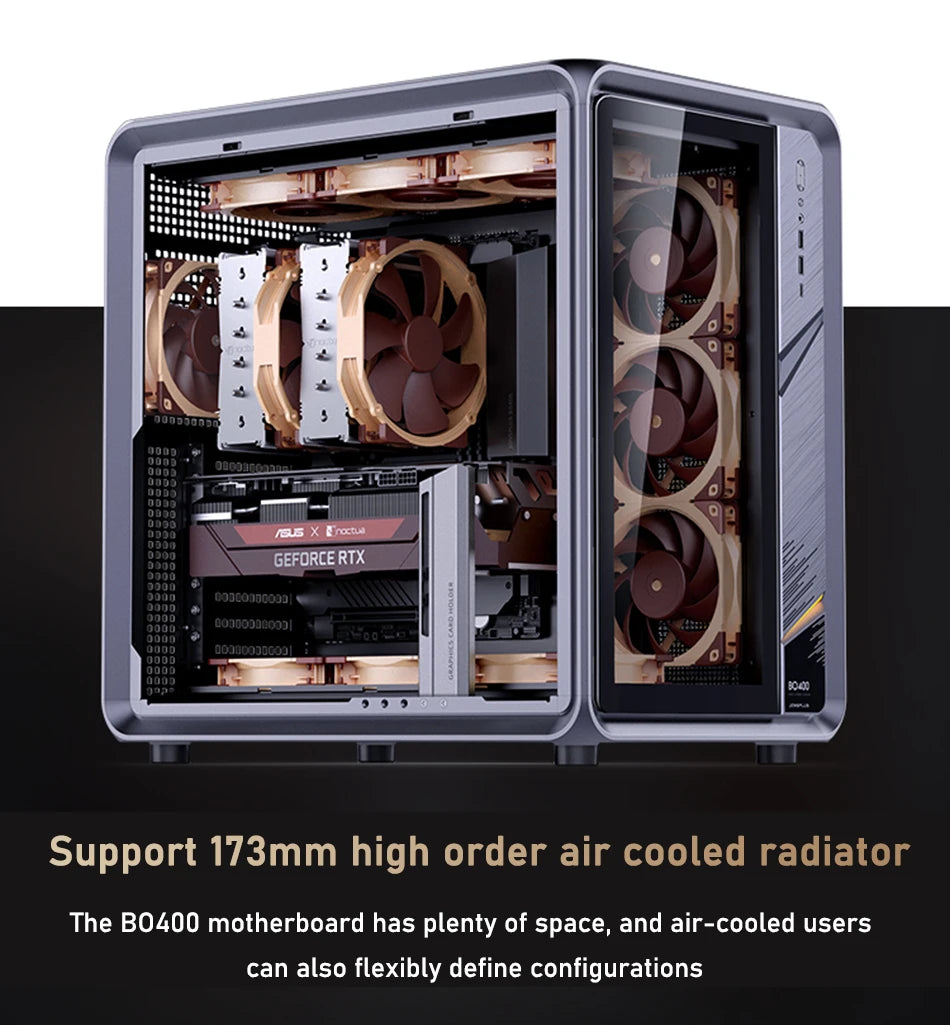 JONSBO BO400 ATX Desktop Case Aluminum Side View Sea View Room Chassis Supports 360 Water-cooled 10 Fan Positions
