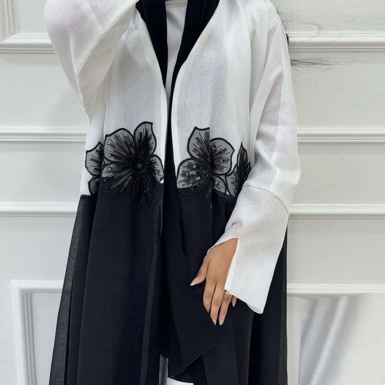 Eid Dubai Open Abaya Appliques Kimono Cardigan Women Muslim Dress Turkey Kaftan Kebaya Caftan Marocain Femme Robe Islam Jalabiya.