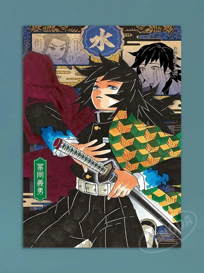 Modern Anime Canvas Wall Art  Demon Slayer Shinazugawa Sanemi Poster  Modular Home Decor for Living Room  Printed Painting.