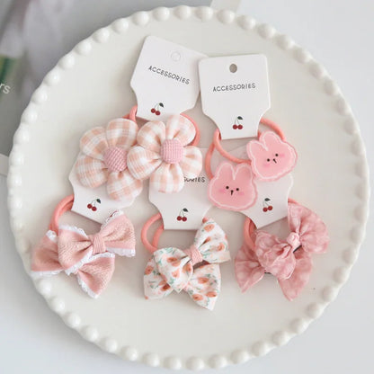 10Pcs/Lot, Elastic Hair Bow Clips for Children, Children's Headwear Hair Accessories for girls, Cute Hair ties, Lovely Hair Rope